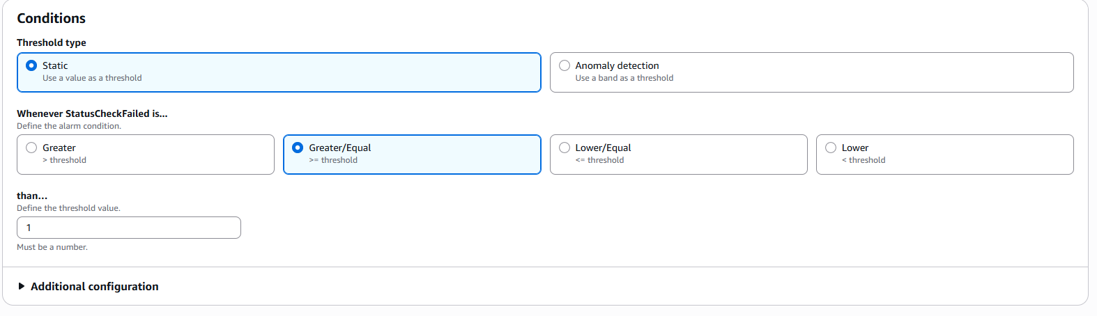 CloudWatch conditions